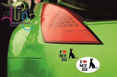 DA 38 -  I love my  Xolo  Hund Dog Aufkleber Autoaufkleber KFZ Sticker