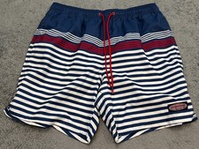 Vineyard Vines Swim Trunks Mens Small Blue Red Striped Mesh Lined Drawstring