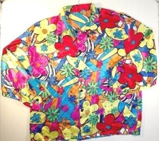 VIBRANT FLORAL SHIRT VINTAGE BEAUTIFUL RARE 60s 70s HIPPIE PSYCHEDELIC VTG