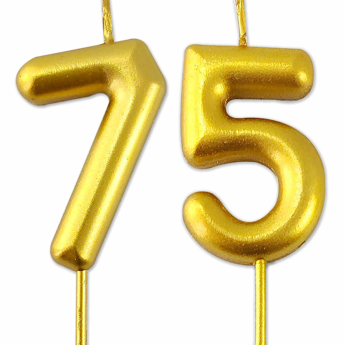 Vela De Cumpleaños Dorada Purpurina Grande Número 3 (7 Cm De Alto) - A