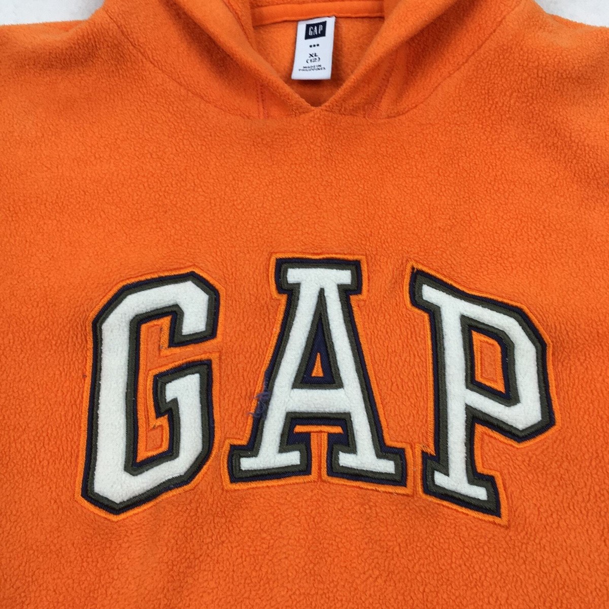 Vintage Gap Hoodie Size Small Orange Fleece Hooded Sweatshirt 