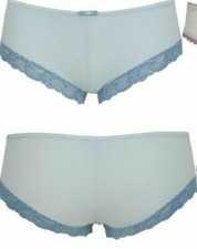 Blue Hipster Shortie Shorts With Blue Lace Trim By Princess UK 8 10 12 14 16 D10