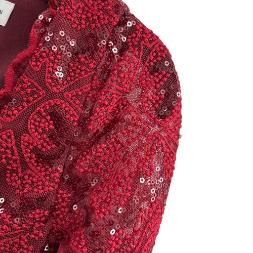 Dress The Population Red Lace Sequin Dress Size XS - Picture 3 of 6