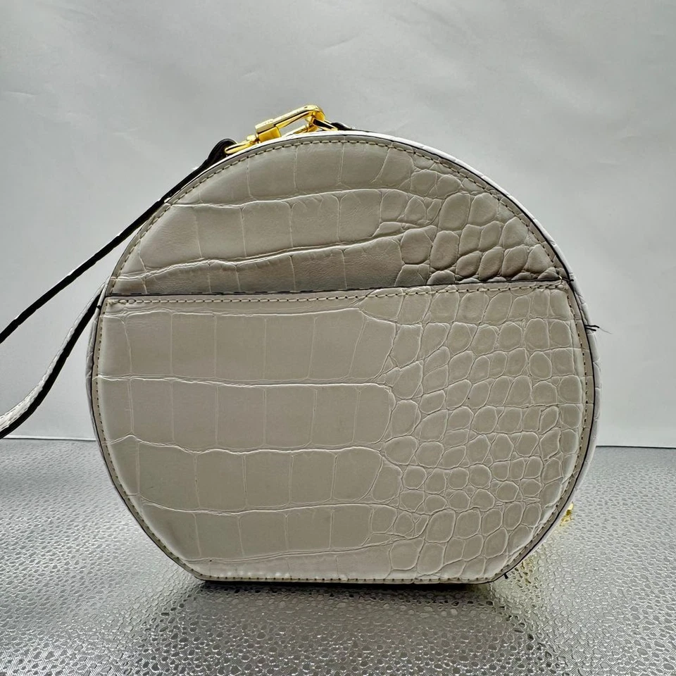 Gianni Bini, correa de muñeca redonda de cuero de cocodrilo blanco; falta correa más larga, dorada Foto 4 de 4