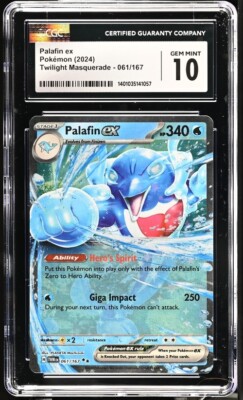 CGC Gem Mint 10 Palafin ex 061/167 Pokémon Twilight Masquerade Low
