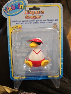 D5 Rettungsschwimmer Brille TIERFIGUR Webkinz Neu mit Code Ente Ganz