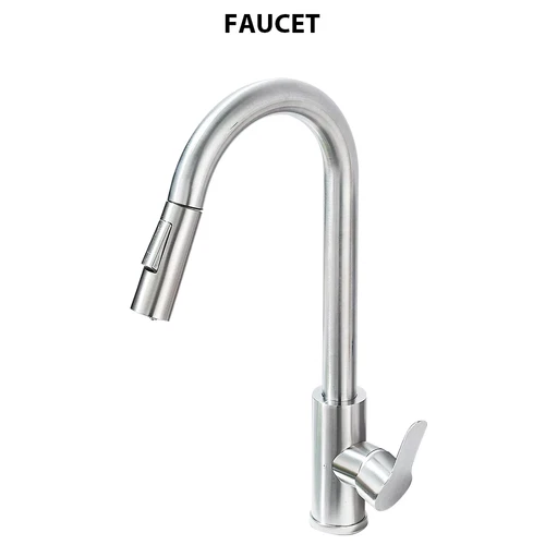 Silver Kitchen Faucet Extendable Shower Faucet Kitchen 360° Sink Faucet UK - Picture 14 of 14