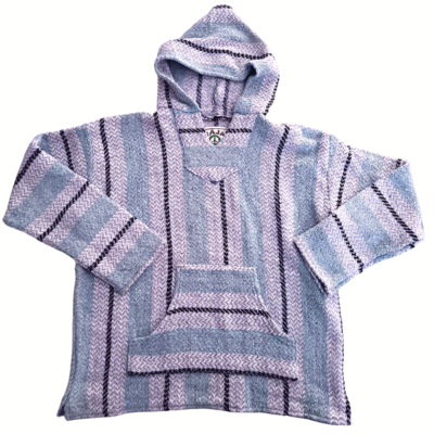 Baja Joe Poncho Hoodie Knit Hippie Sweater Men's Small Drug Rug