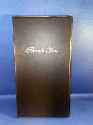 Guest Check Card Holder Presenter-  Thank You Restaurant Server Bill Book -Black