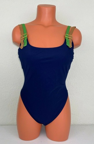 Tory Burch Womens Buckle Tank One Piece Swimsuit Navy Size Small - Picture 2 of 5