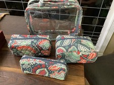 Vera Bradley NWOT 3 Pc Cosmetic Toiletry Bag Makeup Case