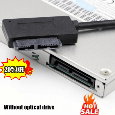 USB 2.0 to Slimline SATA 7+6 13pin Laptop-CD DVD Optical Adapter Drive  DE 