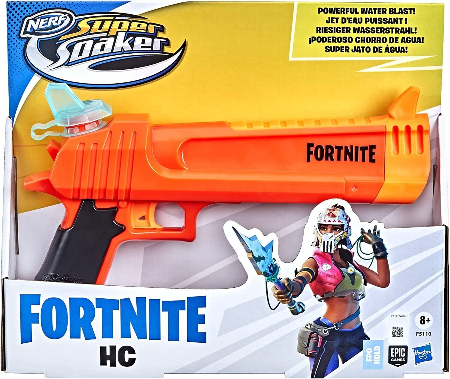 NERF Fortnite HC Super Soaker Toy Water Blaster For Kids 8+ Squirt Gun Pistol