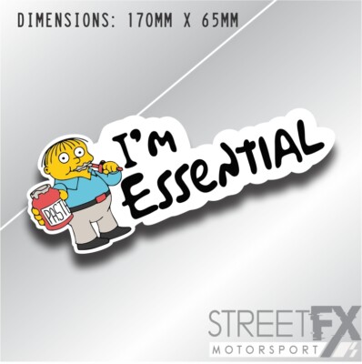 I'm Essential Simpsons Sticker Funny Humour Car Truck Ute 4x4 Pop ...