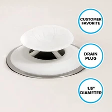 Snug Plug Drain Stopper (1.5" Drain Hole) in White by SlipX Solutions