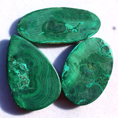 3 Pcs Natural Malachite Chrysocolla Top Grade 44mm-52mm Cabochon Loose Gemstones - Picture 9 of 16