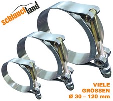 EDELSTAHLSCHELLE W2 T-Bolzen V2A INOX SCHLAUCHSCHELLE Edelstahl Gelenkbolzen 304