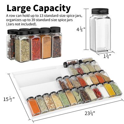 Gewürzregal mit 12 Gewürzgläsern,2er Gewürzregal Schublade Organizer verstellbar
