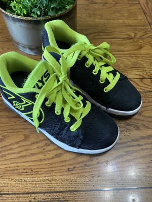 Heelys Propel Wheeled Skate Shoes Size Black/Neon Yellow kids youth 