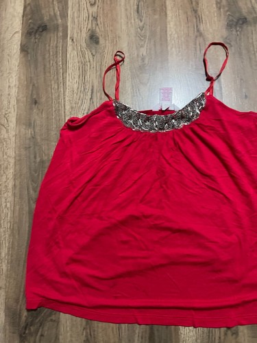Candie’s Tank Top, Girl's Size Medium, Red, Beads, Sleeveless - Picture 4 of 10