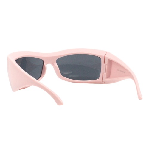 Shield Rectangular Sunglasses Super Oversized Thick Wrap Around UV400 - Picture 20 of 25