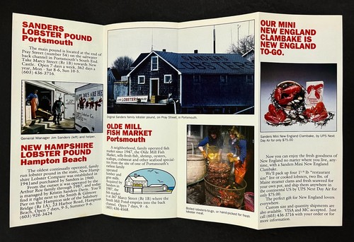 1980s Portsmouth New Hampshire Sanders Family Lobster Company Vintage Brochure - Picture 2 of 3