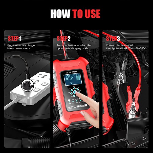 Smart Car Battery Charger 12V 10A/24V 5A Lifepo4 Intelligent Automatic Repair - Picture 10 of 17