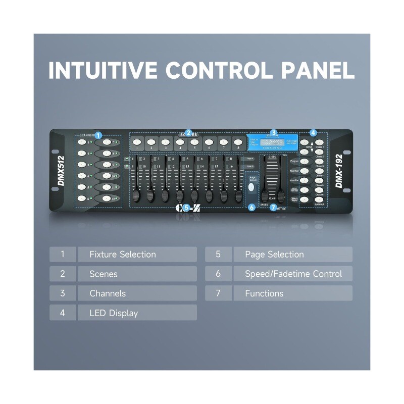 CO-Z 192 DMX 512 Stage DJ Light Controller Lighting Party