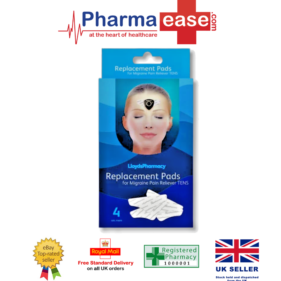 Lloyds Pharmacy 4 Replacement Pads For Migraine Pain Reliever Tens Machine eBay