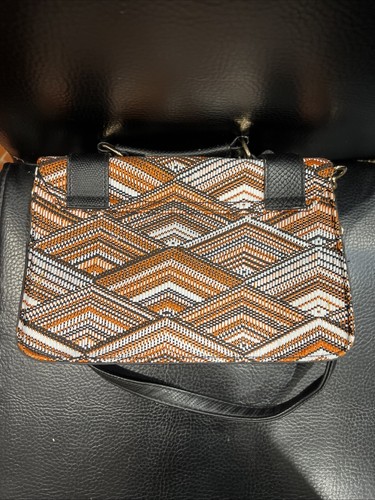RIVER ISLAND Shoulder Bag Very Good Condition Orange Black White Vintage Strap - Imagen 3 de 15