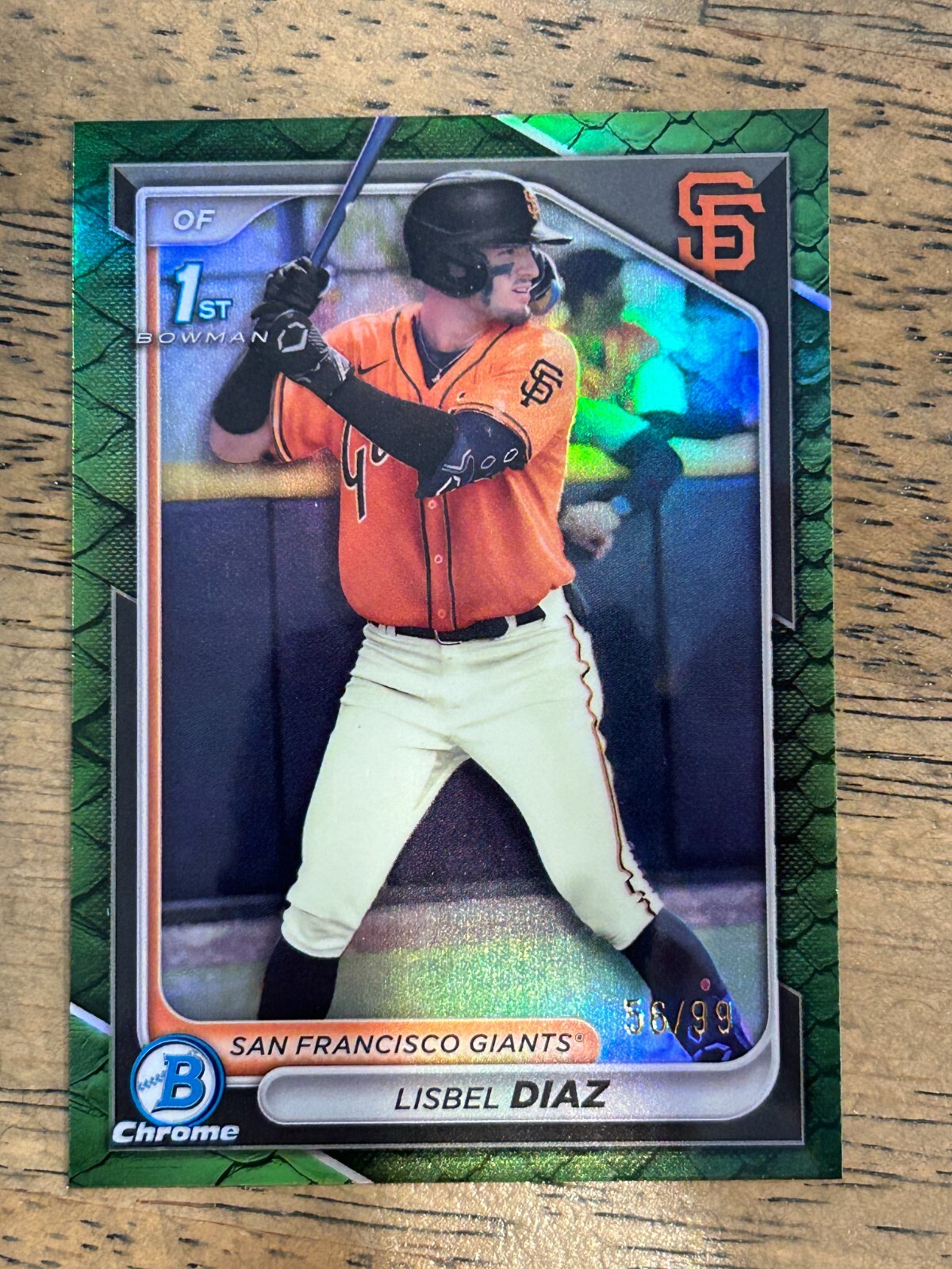 Lisbel Diaz 2024 Bowman Chrome Prospects REPTILIAN GREEN REFRACTOR /99 #BCP-194