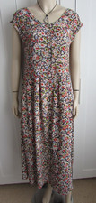 Boules Vintage Dress Midi Floral / Rose Print Front Fastening Size 2 UK  8/10
