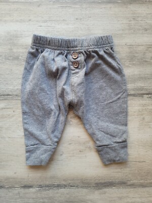 Simple Joys Carters Newborn 0 3 M Month Pants Bottom Gray Grey Button baby boy