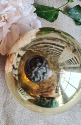 Ancienne Boule De Noël En Verre églomisé Mercurisé - 1900, Diamètre 7,5 Cm