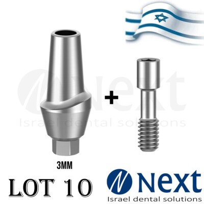 Lot X 10 Titanium Anatomic esthetic straight abutment 3 MM