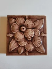 Antique Daisy Flower American Encaustic Tile 2" x 2" Decrative tile