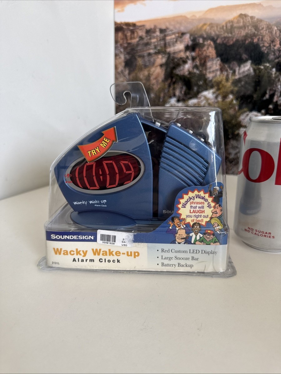 New VTG Retro 90's Wacky Wake Up Alarm Clock Soundesign Blue 3131L