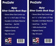 100 MYLAR Comic Bags Silver Size Clear Comic Book Storage Protection Sleeves