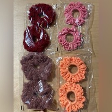 Hand Crafted Crochet Scrunchies 8 Pieces AC-2 