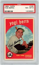 1959 Topps Baseball YOGI BERRA #180 Yankees HoF PSA 8 NM-Mint TOP SET! 