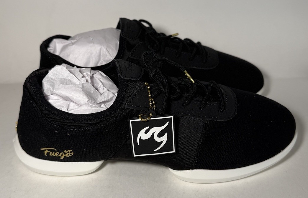 FUEGO Negro Suela Dividida Zapatos de Baile Tenis Neopreno Para Hombre 10/Mujer 11.5 NUEVO