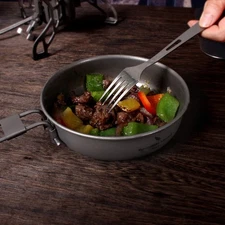 Titanium Frying Pan Camping Plate Ultralight Outdoor Cookware Skillet Griddle