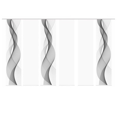 6-teiliges Schiebevorhang-Set OPALIA - grau - je 60x245 cm