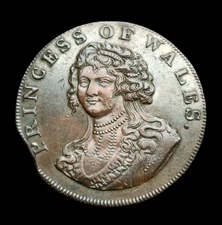 1795 Middlesex Princess of Wales Provincial Halfpenny Token Coin D&H 977 UK