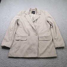Madewell Drapeweave Caldwell Double-Breasted Blazer Womens Small Beige Lenzing