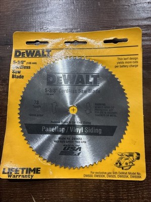 Dewalt DW9053 5-3/8'', Cordless Saw Blade For Paneling/Vinyl Siding, 78 TEETH