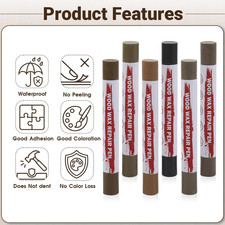 Wood Filler Sticks 6 Colors Wood Repair Wax Crayons Furniture Markers Touch u...