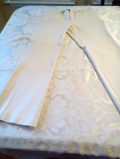 Lauren Ralph Lauren Vintage Adelle Cotton Stretch Cream Pants Size 10 Flat Fron