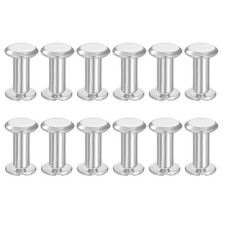 12 Sets Chicago Screws, 3x10mm DxH Phillips Binding Post Screw Rivets,Silver