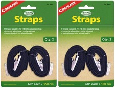 Coghlan's 2-Count Arno Straps w/ Zinc Plated Buckles, 60" - Black 2-Pack